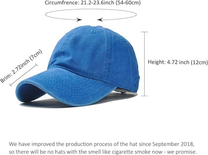 HH HOFNEN Men Women Washed Distressed Twill Cotton Baseball Cap Vintage Adjustable Dad Hat