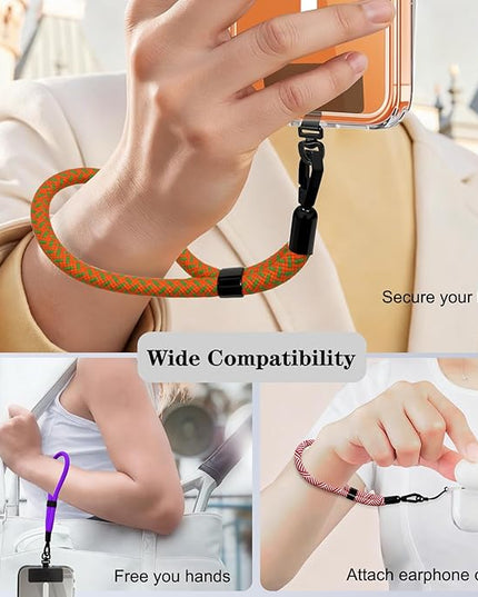 Phone Lanyard, 2 Pack Adjustable Cell Phone Lanyard Hand Phone Wrist Strap with Tether Tabs for Smartphones