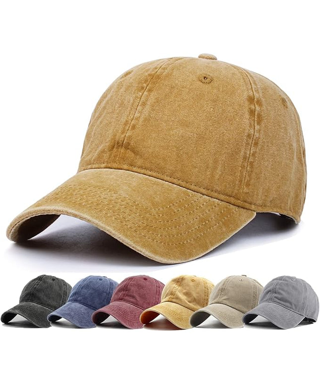 HH HOFNEN Men Women Washed Distressed Twill Cotton Baseball Cap Vintage Adjustable Dad Hat