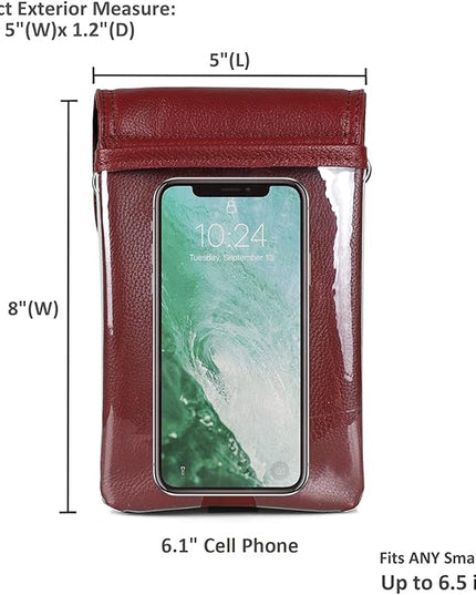befen Genuine Leather Small Crossbody Bags for Women Cell Phone Bag Cross Body Purses,Silver Zipper