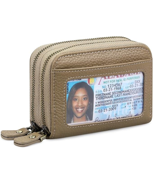 GOIACII Small Genuine Leather Wallet for Women, RFID Blocking Credit Card Holder Wallet