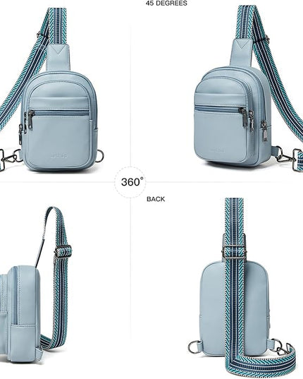 Sling Bag For Women Faux Leather Small Casual Daypack Backpack Fanny Pack Crossbody Chest Bags Purse
