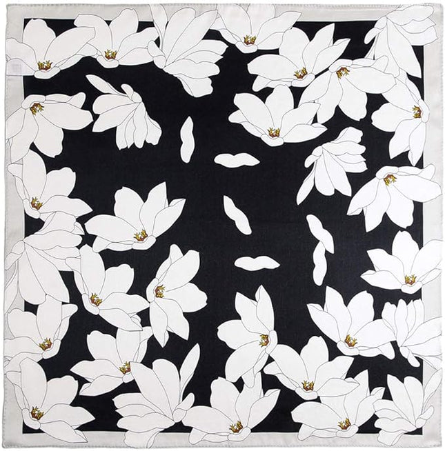 ANDANTINO 100% Real Mulberry Silk Scarf -21'' x 21''- Lightweight Neckerchief –Women Men Small Square Digital Printed Scarves