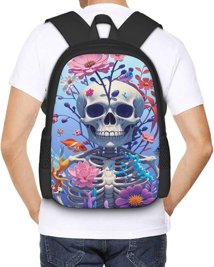 Skeleton Seaweed Notebook Backpack Fits 15 Inch Laptop Work Backpack Casual Daypack