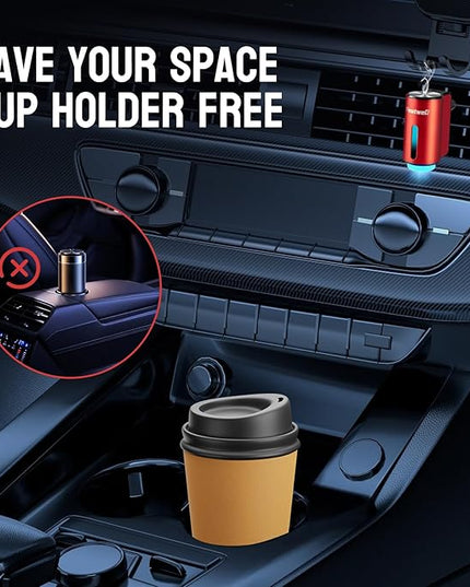 Featwell Car Air Freshener, Three Adjustable Modes Intelligent Aroma Diffuser, Rechargeable Car Diffuser Air Freshener, Red