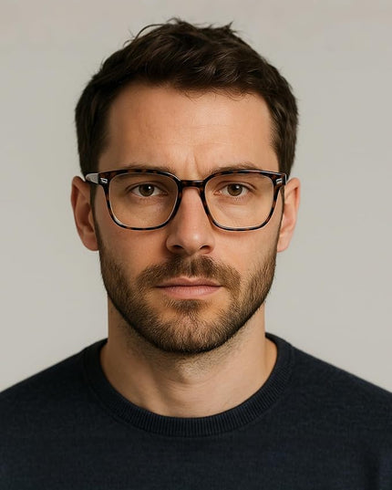 TIJN Blue Light Blocking Glasses for Women Men Clear Frame Square Nerd Eyeglasses Anti Blue Ray Computer Screen Glasses