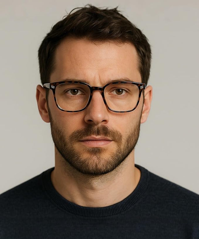 TIJN Blue Light Blocking Glasses for Women Men Clear Frame Square Nerd Eyeglasses Anti Blue Ray Computer Screen Glasses