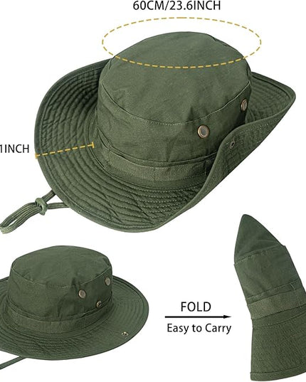 Sun Hats for Men Women Boonie Hat UPF 50+ Bucket Hat Wide Brim UV Protection Fishing Hiking Safari Outdoor Hats