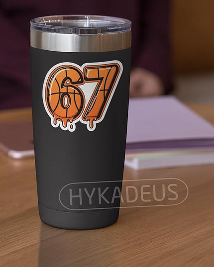 (3Pcs) 67 Basketball Drip Six Seven Funny Gen Alpha Meme Stickers – 67 Gifts for Players, Coaches, Waterproof Vinyl Decals for Water Bottle, Tumbler, Laptop, Phone Case, 3" x 2.5"