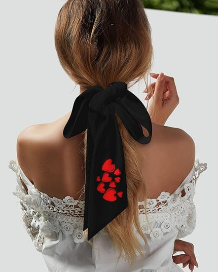 Valentine Red Hearts Bandanas Head Scarf For Women Hair Scarves Accessories Lightweight Fashion Wrap Neck Headscarf