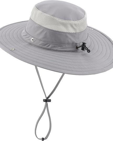 Connectyle Sun Hat for Men Women Breathable UPF 50+ Safari Hat for Fishing Hiking Gardening Adjustable Wide Brim Bucket Hats