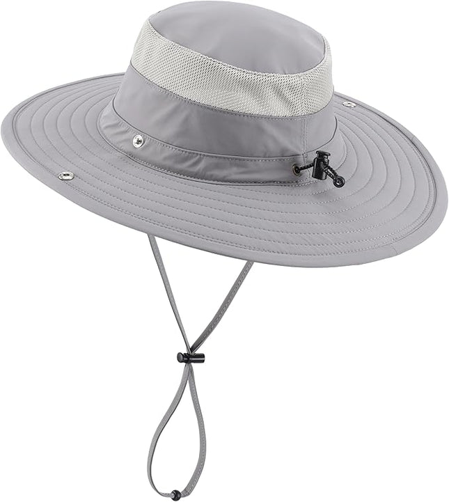 Connectyle Sun Hat for Men Women Breathable UPF 50+ Safari Hat for Fishing Hiking Gardening Adjustable Wide Brim Bucket Hats