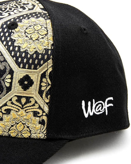 W@nderFabric Traditional Japanese Kimono Baseball Cap, Embroidered Pattern, Adjustable Snapback Flat Brim, 6-Panel Cap