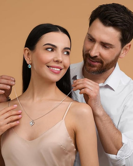 Moissanite Necklace for Women, 1-3 Carat Heart Necklace Engraved with 'I LOVE YOU', Birthday Gift for Wife, Anniversary Present for Wife Women, Jewelry Gifts for Christmas Valentine's Day