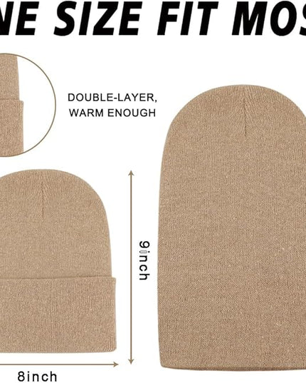 ZH 12-Pack Knitted Winter Beanie Hats for Men and Women, Warm and Cozy Cuffed Skull Caps, Bulk Purchase