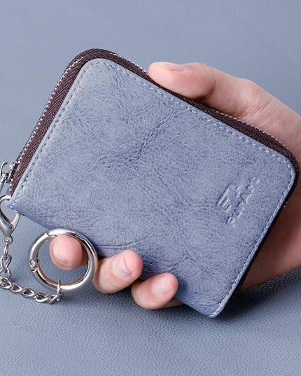 FurArt Zipper Wallet Women, RFID Blocking Credit Card Wallet, Business Card Holder, Compact Size KeyChain Wallet