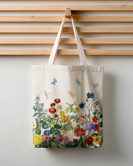 Horaldaily Canvas Tote Bag,Reusable Shoulder Tote Bag for Women Lady Casual Vacation, Shopping, Work, Gym
