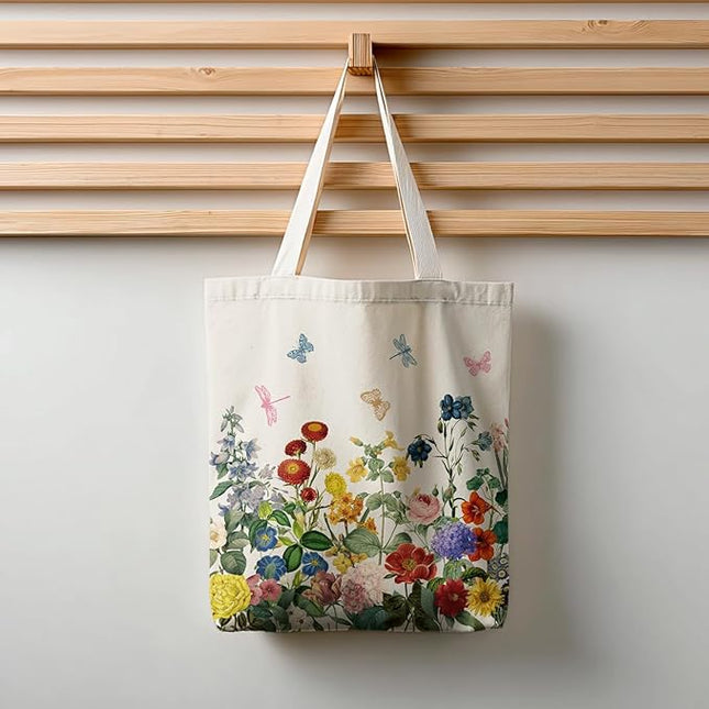Horaldaily Canvas Tote Bag,Reusable Shoulder Tote Bag for Women Lady Casual Vacation, Shopping, Work, Gym