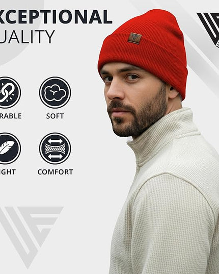 Urban Effort Beanie for Men Women – Warm Acrylic Unisex Knit Winter Hats for Men, Soft Stretch Fit, Classic Streetwear Style