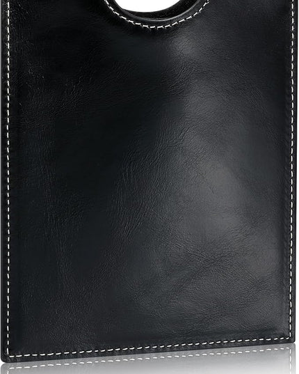 HISCOW Minimalist Passport Sleeve - Italian Calfskin (Antiqued Black)