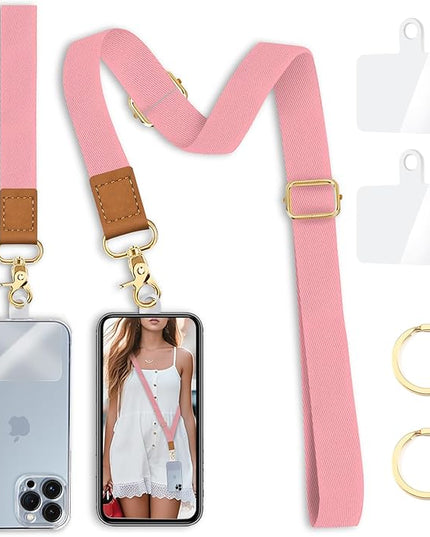 Phone Lanyard Crossbody Wrist Strap, Cell Phone Lanyards for Around The Neck Wristlet Adjustable Strap Solid Color for Keys Case ID Badges Accessories