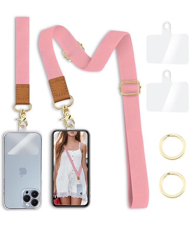 Phone Lanyard Crossbody Wrist Strap, Cell Phone Lanyards for Around The Neck Wristlet Adjustable Strap Solid Color for Keys Case ID Badges Accessories