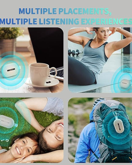 SOWO Wireless Portable Small Speaker, Ultra Magnetic Bluetooth Speaker for Golf Cart, Coverless IP67 Waterproof, 24 H Playtime, Pro Sound, Clip Hanging Design for Outdoor, Indoor - White