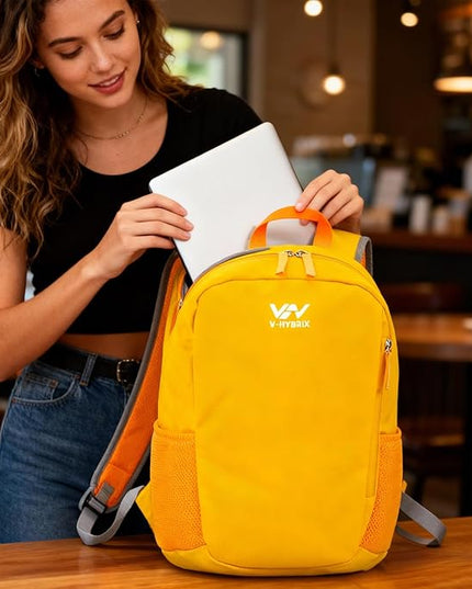 30L Commuter Backpack, Lightweight Laptop Camping Casual Daypacks, Waterproof Gym Travel School Bag Basic Backpack for Men Women-Yellow