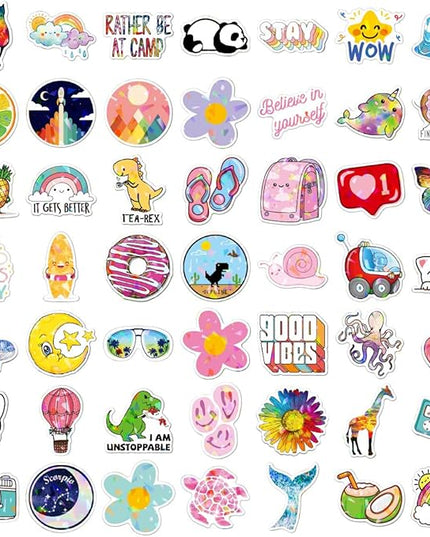 100 Cute Assorted Animal Holographic Stickers – Fun Sparkly Glitter Kawaii Bulk Variety Pack, Waterproof Vinyl Decals for Girls, Kids & Teens, Great for Water Bottles, Classroom Rewards, Luggage