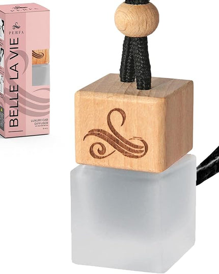 Car Air Freshener for Women - Belle La Vie | Irresistible Scent | Odour Eliminator with Essential Oils | Car Air Fresheners Vent Clip | Long Lasting Automotive Diffuser by Perfa
