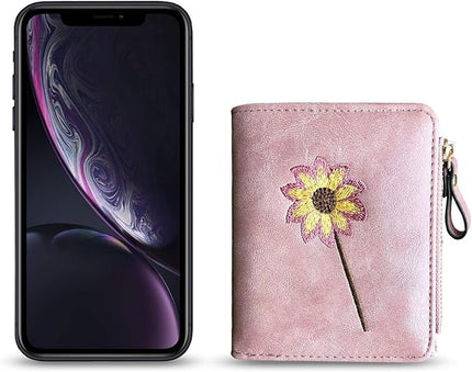 AOXONEL Girls Wallet Small Bifold Womens Wallets Rfid,Compact Female Cute Mini Zipper Coin Card Purse for Teen Girl Kids (Pink)