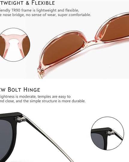 SUNGAIT Premium Vintage Round Sunglasses for Women Men Classic Retro Trendy Style