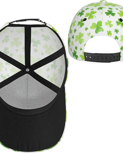St. Patrick's Day Lucky Shamrock Hat Adjustable Irish Green Clover Baseball Cap Trucker Hat for Men Women