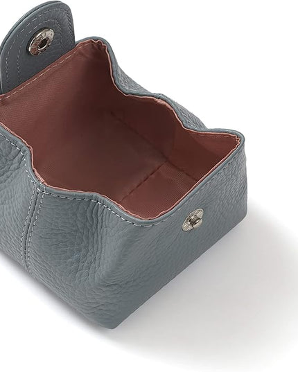 Cockatoo Genuine Leather Coin Pouch Change Holder, Mini Snap Pocket Wallet for Men Women (Ercu, Small)