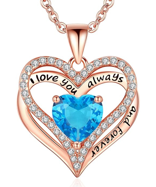 S925 Sterling Silver Necklace for Women, Wife Jewelry Rose Gold, Mom Birthday Valentines Mothers Day Gifts, Girlfriend Necklaces, Daughter Heart Jewel, Anniversary for Her