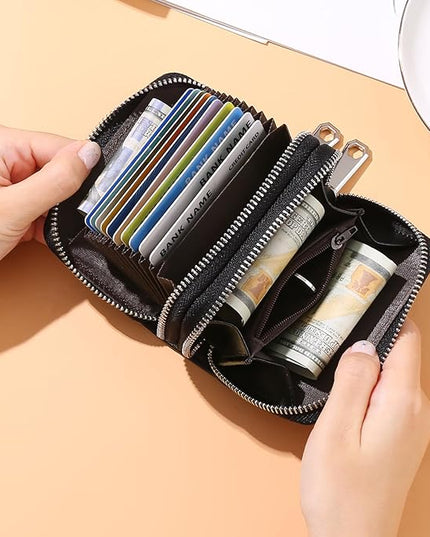 GOIACII Small Genuine Leather Wallet for Women, RFID Blocking Credit Card Holder Wallet