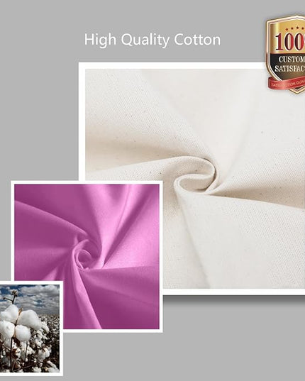 TOPDesign 3-Pack Canvas Tote Bags with an External Pocket, Reusable Grocery Shopping Bags, Top Zipper Closure, Daily Essentials (Light Purple/Natural)