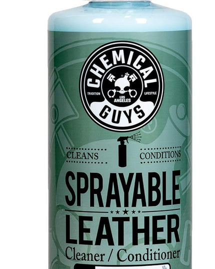 Chemical Guys Sprayable Leather Cleaner and Conditioner in One - Cleans, Conditions, and Protects Leather, Vinyl, Faux & More, Safe for Cars, Furniture & Apparel - 16 oz