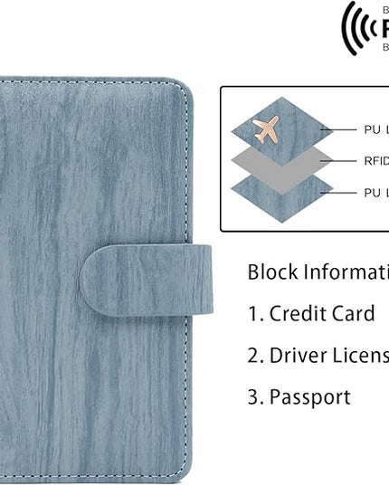 Melsbrinna Rfid Passport Holder for Travel women/Men, Cute Passport Wallet Rfid Blocking Card Slots, Rfid Passport Cover/CaseTravel Wallet, Passport Book Holder (1, Blue1)