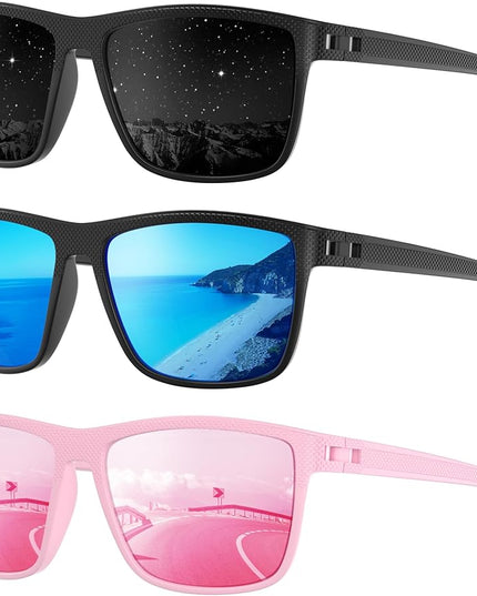 Polarized Sunglasses Men Women, Mens Sunglasses Lightweight UV Sun Glasses for Fishing Driving Golf