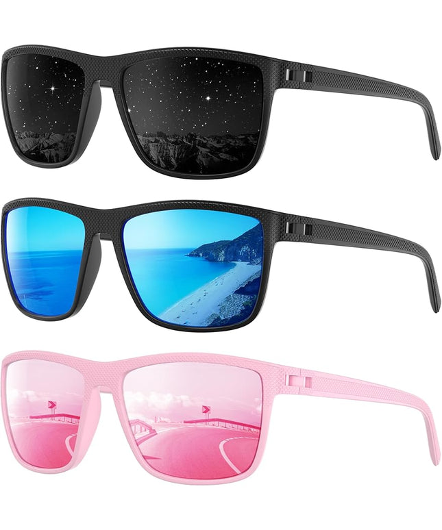 Polarized Sunglasses Men Women, Mens Sunglasses Lightweight UV Sun Glasses for Fishing Driving Golf