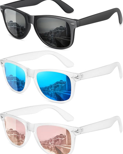 MEETSUN Polarized Sunglasses for Women Men Classic Retro Trendy Driving Sun Glasses UV400 Protection (3 Pack)