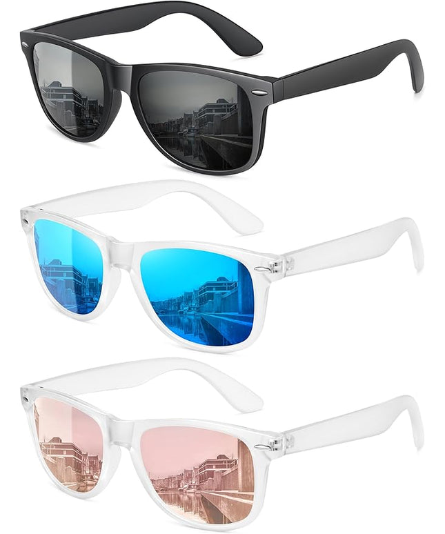 MEETSUN Polarized Sunglasses for Women Men Classic Retro Trendy Driving Sun Glasses UV400 Protection (3 Pack)