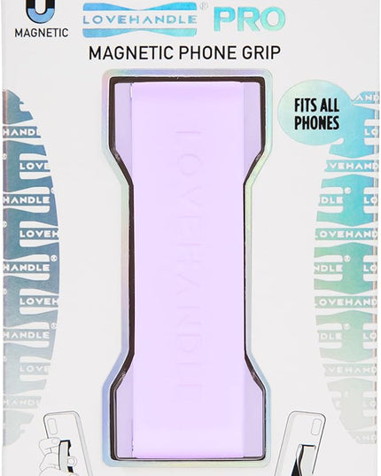 LOVEHANDLE PRO Premium Phone Grip - Silicone Phone Strap - Magnetic Phone Mount and Kickstand for Smartphone and Tablet - Lavender Glow Silicone
