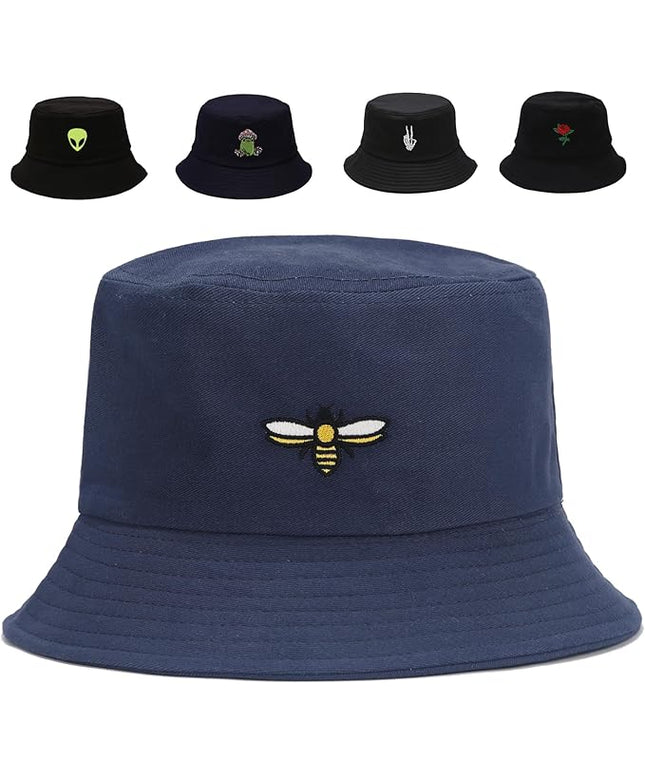 Cotton Bucket Hat for Women Men Summer Travel Sun Beach Bucket Cap, Unisex Outdoor Fisherman Hat