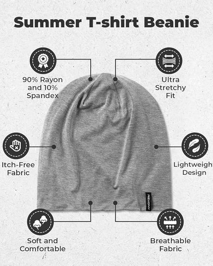 Summer T-Shirt Beanie for Men & Women - Soft Modal - Slouchy Style