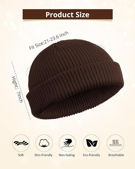 SATINIOR Trawler Beanie Watch Hat Roll-up Edge Skullcap Fisherman Beanie for Women Men