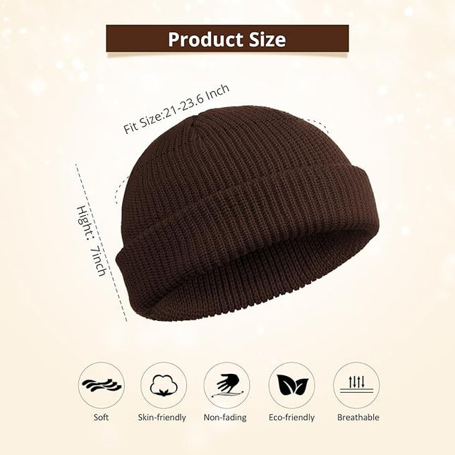 SATINIOR Trawler Beanie Watch Hat Roll-up Edge Skullcap Fisherman Beanie for Women Men
