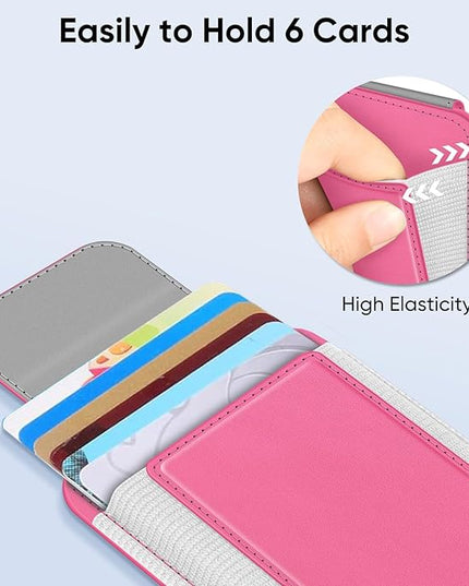 FINPAC MagSafe Wallet, Magnetic Card Wallet Holder for iPhone 17/16/15/14/13/12 Series, Safe RFID Blocking Slim Leather 6 Card Holder for Women Men