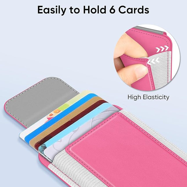 FINPAC MagSafe Wallet, Magnetic Card Wallet Holder for iPhone 17/16/15/14/13/12 Series, Safe RFID Blocking Slim Leather 6 Card Holder for Women Men